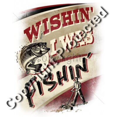 16411 11x14 wishin i was fishin
