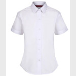 Girls Short Sleeve Non-Iron Blouse - Slim Fit - White - Twin Pack Junior