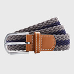 Two-colour stripe braid stretch belt
