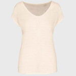 Spasso Ladies V Neck Linen T-Shirt