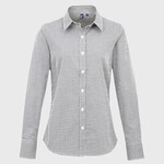 Women's Microcheck (Gingham) long sleeve cotton shirt