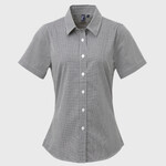 Women's Microcheck (Gingham) short sleeve cotton shirt