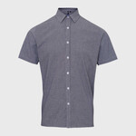Microcheck (Gingham) short sleeve cotton shirt