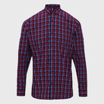 Sidehill check cotton long sleeve shirt