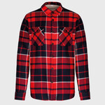 Sherpa-lined checked shirt jacket