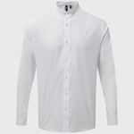 Banded collar grandad long sleeve shirt