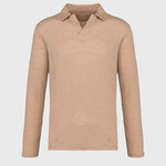 Native Spirit Long Sleeve Linen Polo Shirt