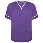 NSTT Unisex Smart Scrub Top - PURPLE, WHITE TRIM - WCG