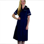 DVDDR Female Zip Fastening Nurses Dress - NAVY, PIPING WHITE - HCH