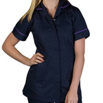 DVDTR Female Full Zip Tunic - NAVY, PIPING PURPLE - HCH