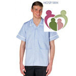 PHILZ/K716 Male Philip Striped Nursing Tunic - HOSPITAL BLUE STRIPE, WHITE TRIM - WCG