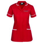 8600 Female Florence Classic Tunic - RED, PIPING WHITE - HCH